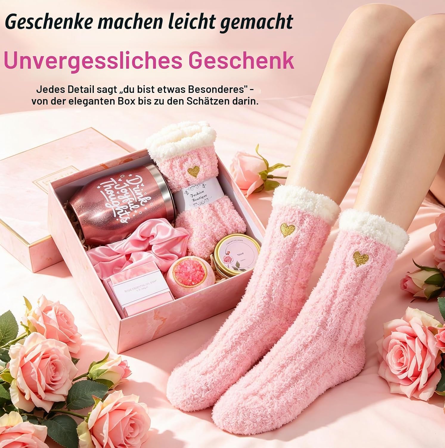 Birthday Gifts for Women, Get Well Basket for Her, Unique Wellness Set with Relaxation and Bath Set for Girls, Valentine's Day Gift Box for Girlfriends, Mother, Wife, Sister – Bild 6