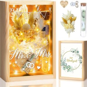 Wedding Gifts for Bride and Groom, Money Wedding Gift, LED Money Gift, Wedding Card, Money Gift, Wedding, Wedding Gift, Dried Flowers, Test Tube for Engagement