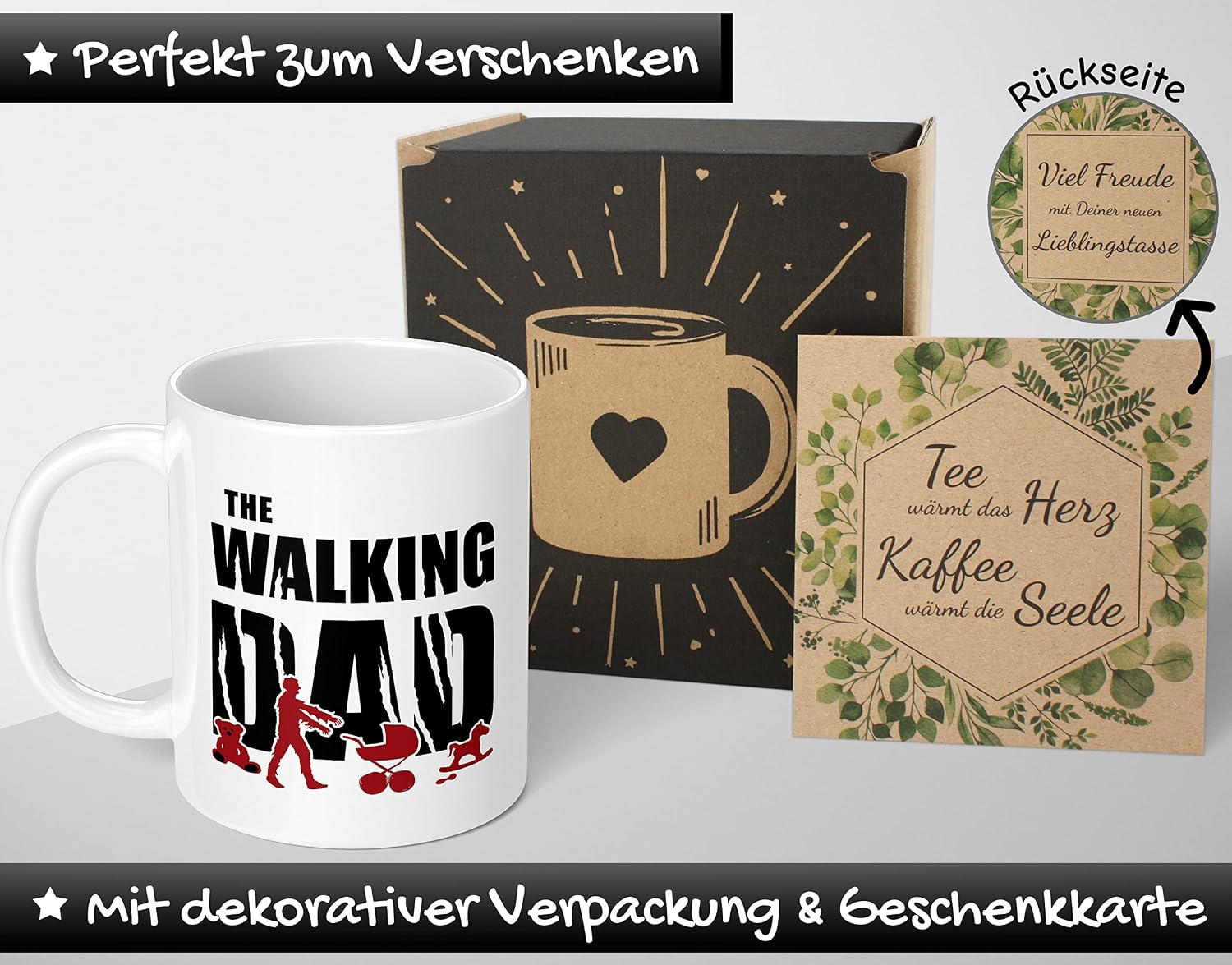 Dad Gift Idea | Walking Dad | Father Gift Mug for Birth Baby Father's Day Birthday (330 ml) – Bild 2
