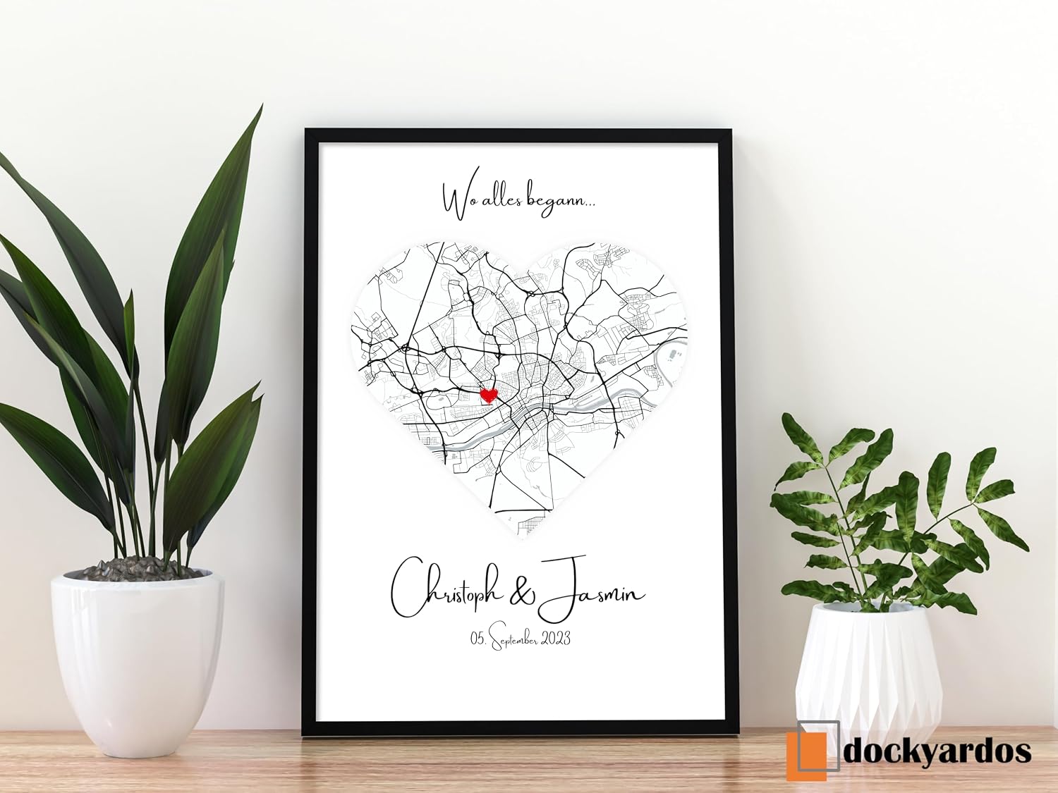 dockyardos Personalised Coordinate Poster "Where Everything began" | Gift for Couples, Girlfriend or Wife | Individual Wall Picture for Anniversary, Valentine's Day & Birthday – Bild 6