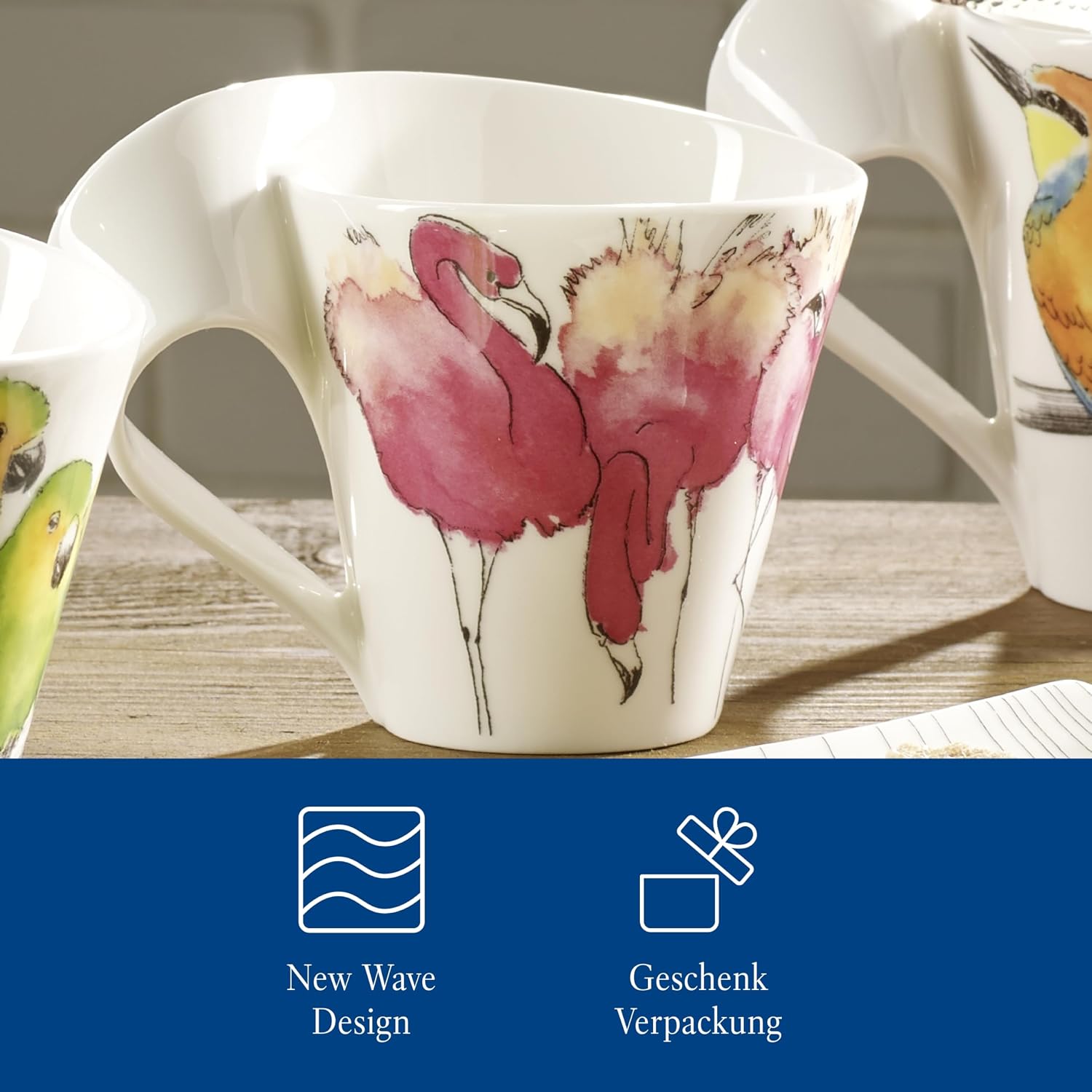 Villeroy & Boch NewWave Café Coffee Mug Flamingo, 300 ml, Height: 11 cm, Premium Porcelain, Pink/Multicolour – Bild 6