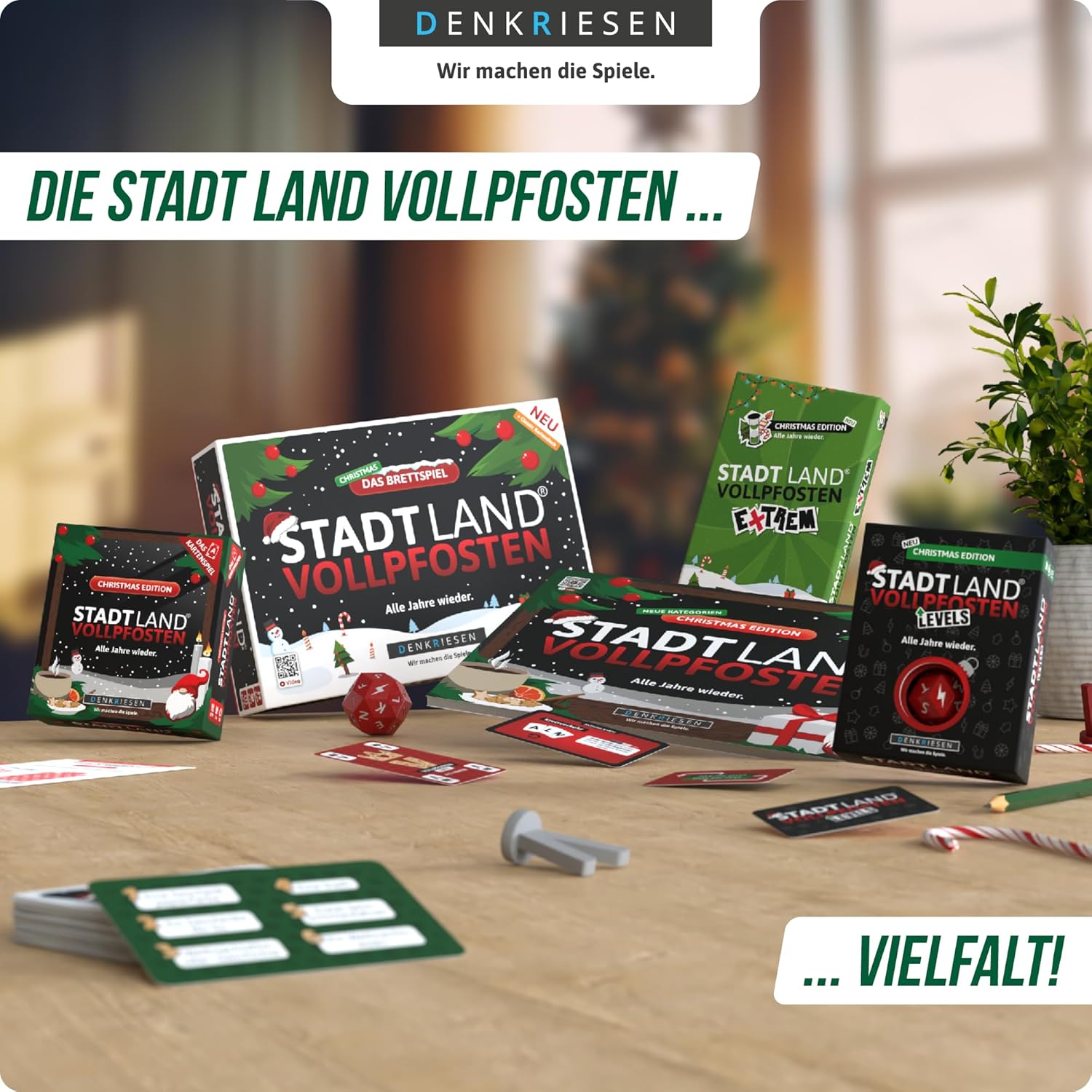 DENKRIESEN Stadt Land Vollpfosten Christmas Edition | DIN A4 Game Pad – Bild 7