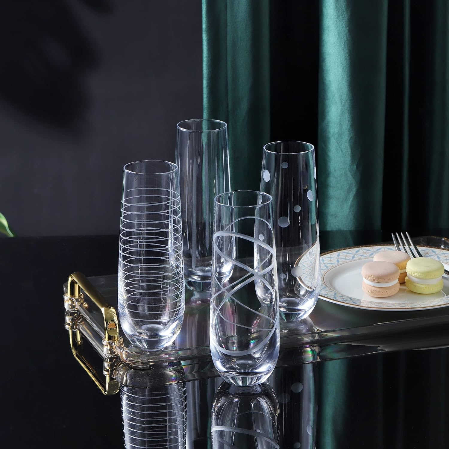 Joeyan 290 ml Champagne Glasses without Stem, Set of 4, Crystal Champagne – Bild 2