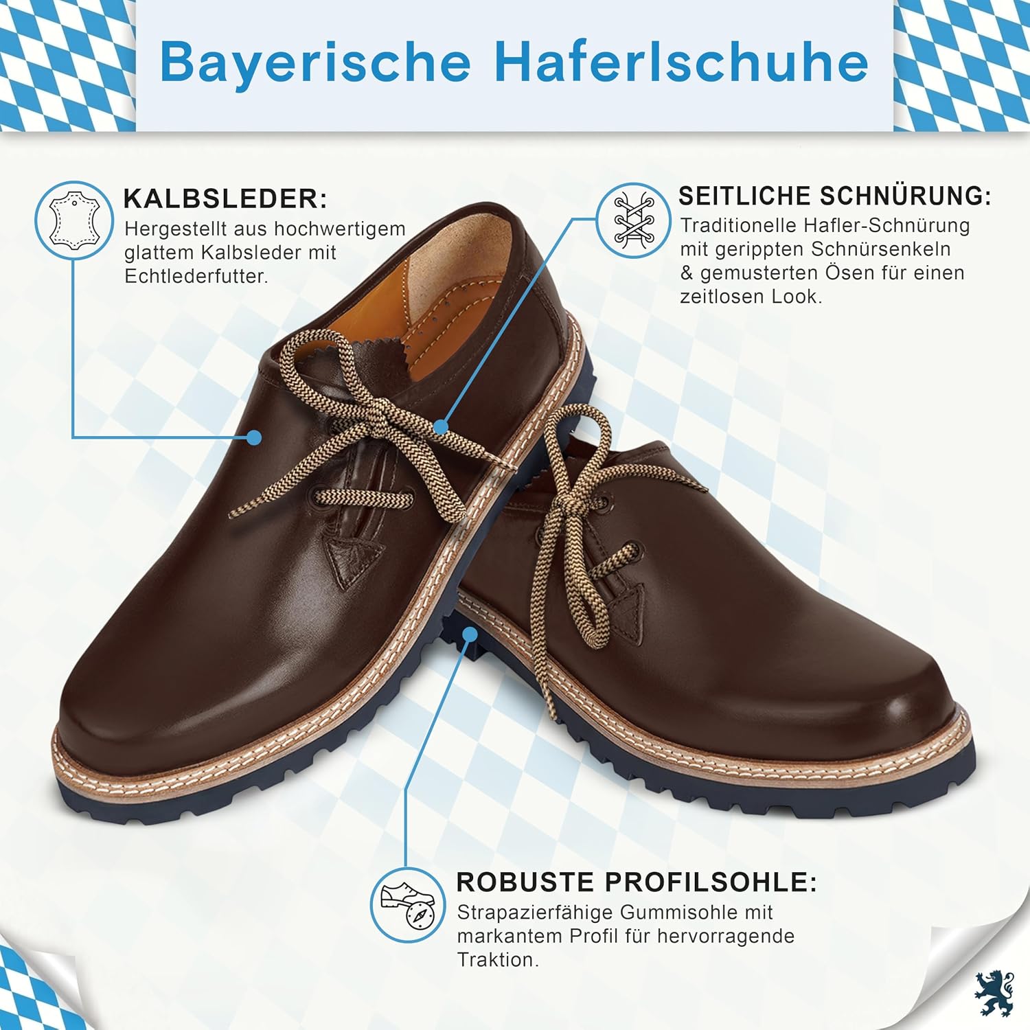 German Wear Haferlschuhe Traditional Shoes Made of Smooth Leather Original Handmade – Bild 4