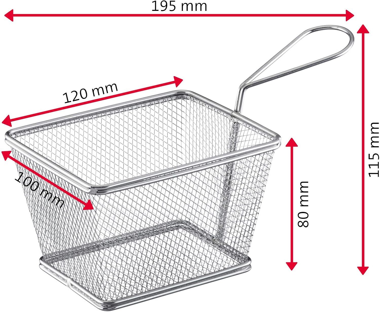 Westmark Serving Basket/Chip Basket, Filling Volume: 12 x 10 x 8 cm, Stainless Steel, Tapas + Friends, Silver, 69102270 – Bild 4