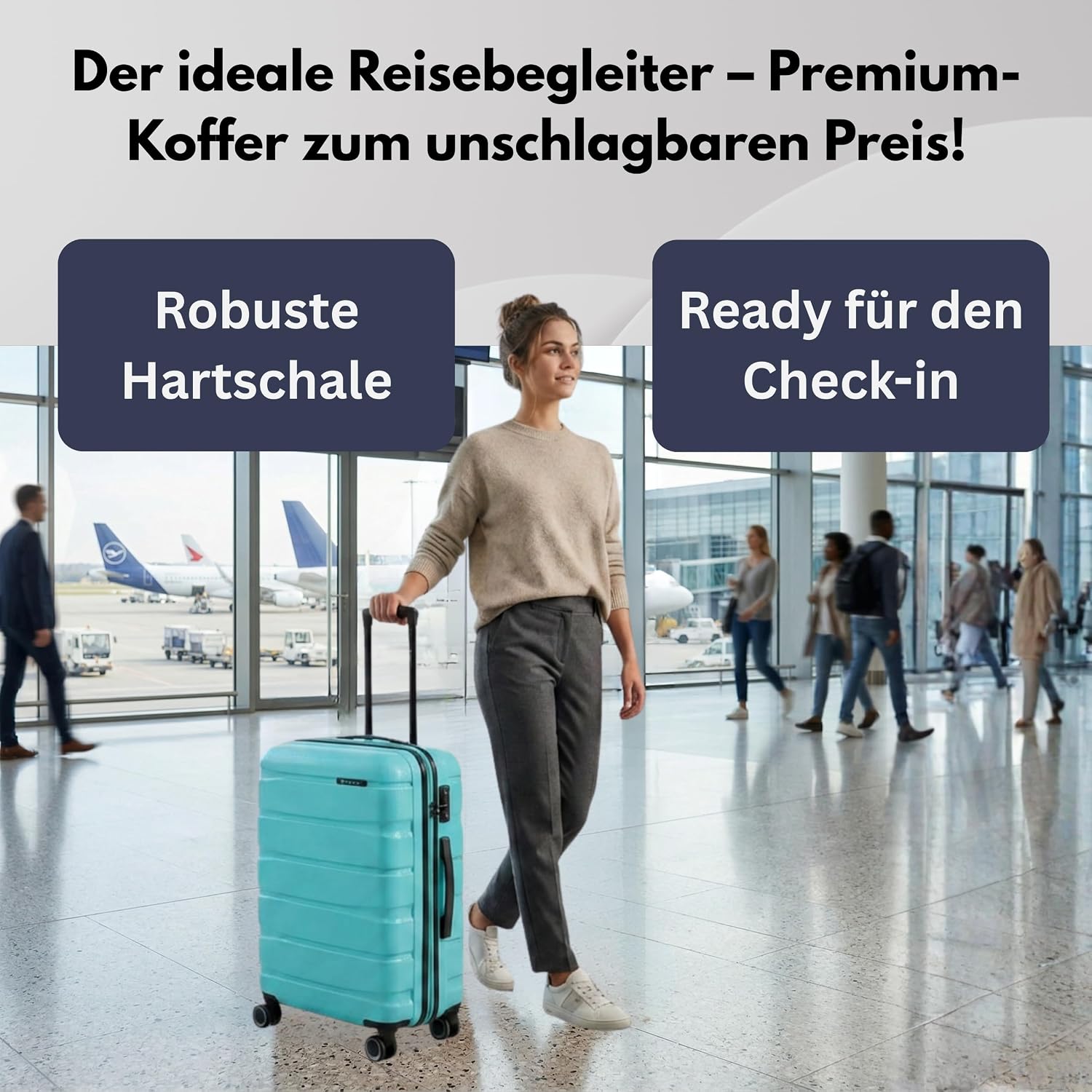 Franky Suitcase Trolley | 360° Wheels | High Stability | TSA Lock | Sizes: S/M/L | Available in Many Colours - ABS13, aqua, Classic – Bild 2