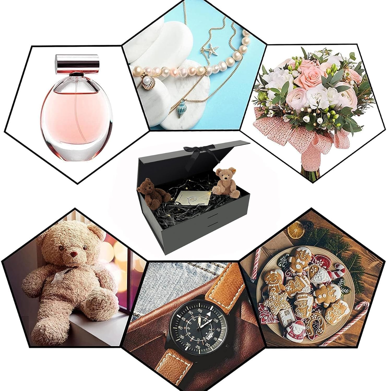 YeahBoom Gift Box with Bow, Box + Bag + Ribbon + Light, Magnetic, Gift Box with Lid, Gift Box with Ribbon, Gift Box for Gifts, Valentine's Day – Bild 7