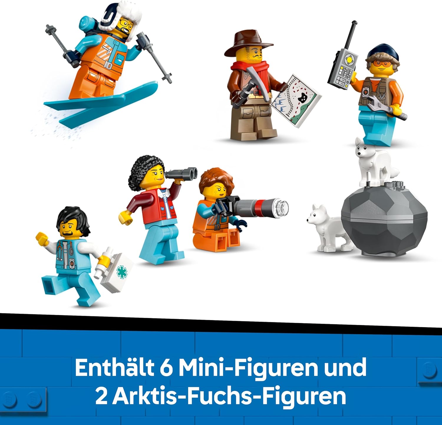 LEGO City Trains Arctic Polar Express - Toy with Remote Controlled Train - Snow Plow, 22 Track Segments, 6 Mini Figures & Rockfall Function - Gift for Boys & Girls from 7 Years - 60470 – Bild 6