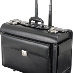 Alassio – 92301 SILVANA – trolley pilot case, wheeled, imitation leather, black