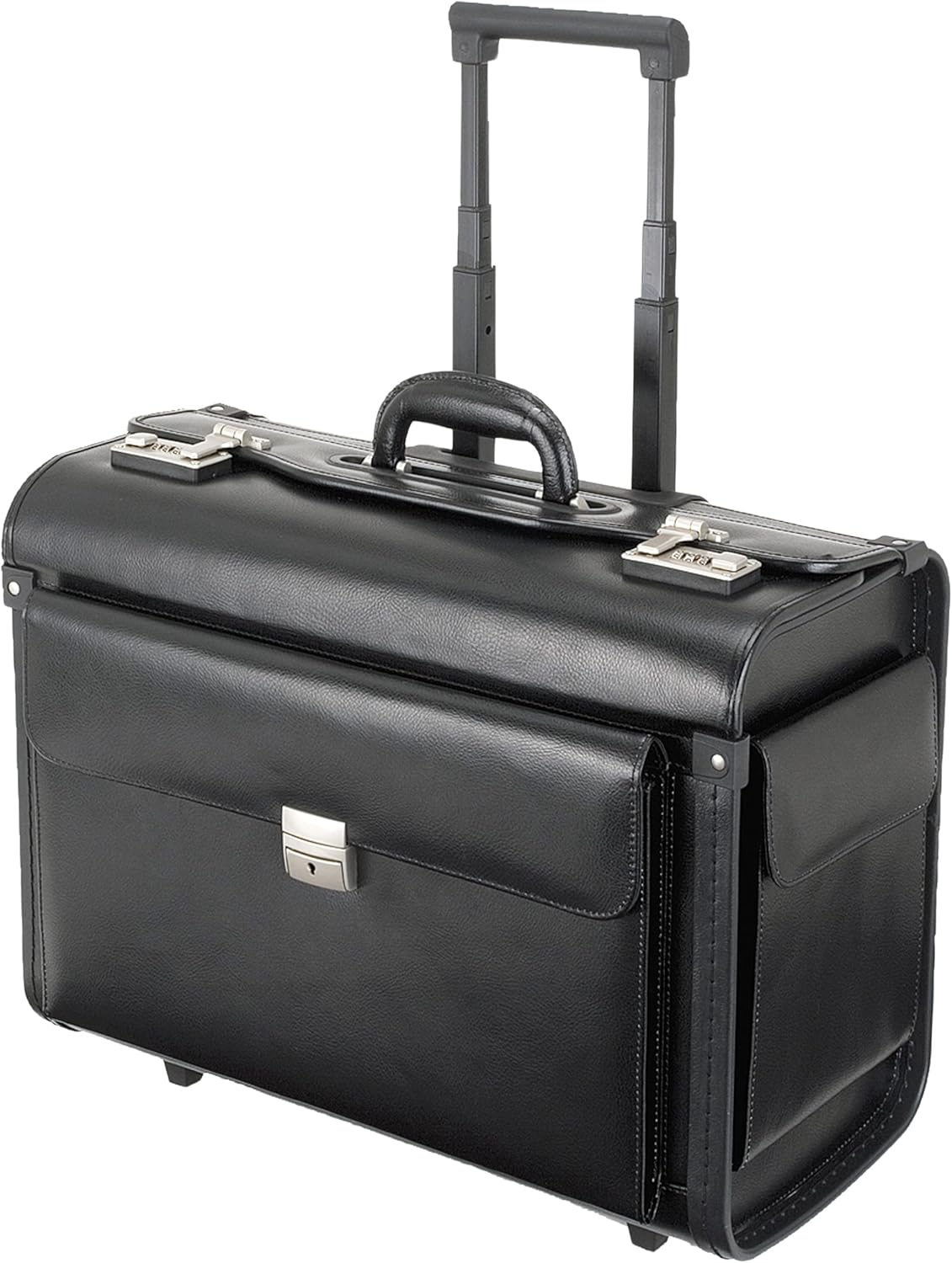 Alassio - 92301 SILVANA - trolley pilot case, wheeled, imitation leather, black