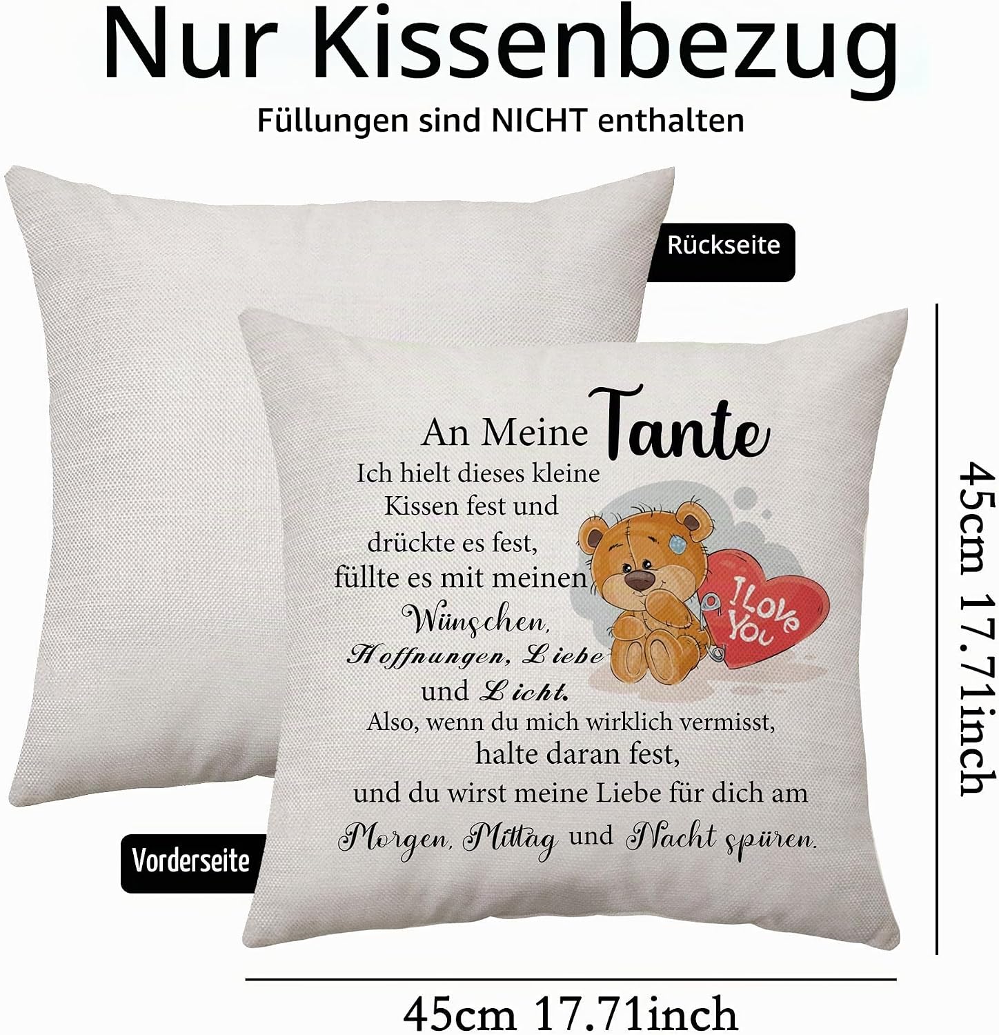 Aunt Birthday Gift Cushion Cover from Niece Nephew - Mother's Day Gift for Best Aunt - Women's Gift – Bild 3