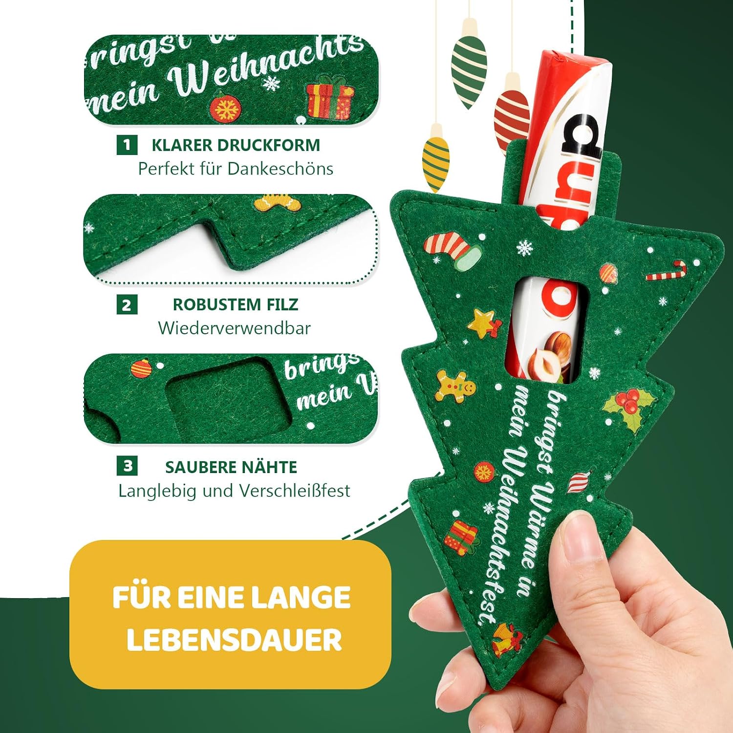 Christmas Gifts Small Items - 16 Pieces Case Felt Compatible with Duplo Chocolate Bar Gift Packaging - Funny Christmas Tree Small Gifts for Colleagues Employees Team Family Women Men – Bild 6