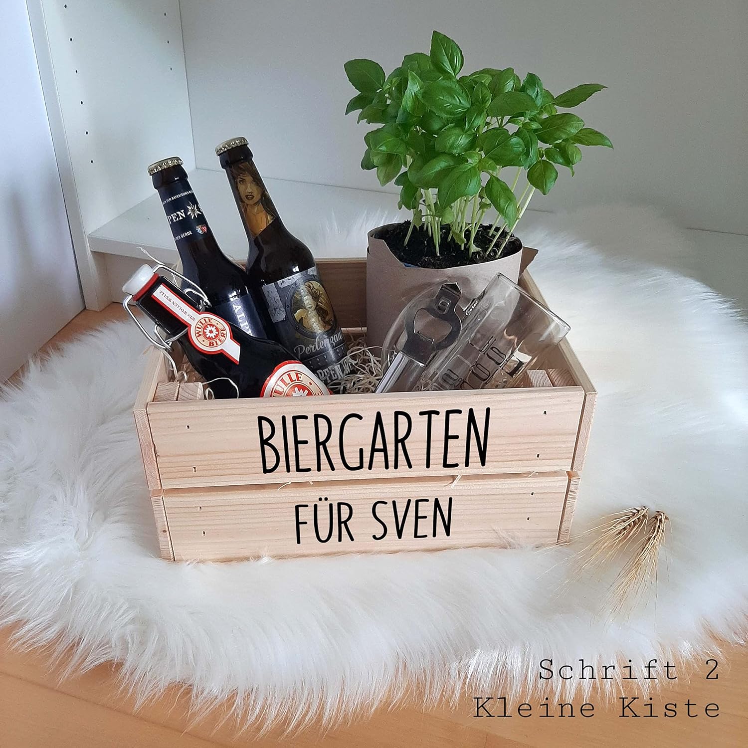 Beer Garden/Herb Garden with Name, Personalised Stickers or Wooden Gift Box DIY Father's Day Mother's Day Gift to Fill Yourself – Bild 4