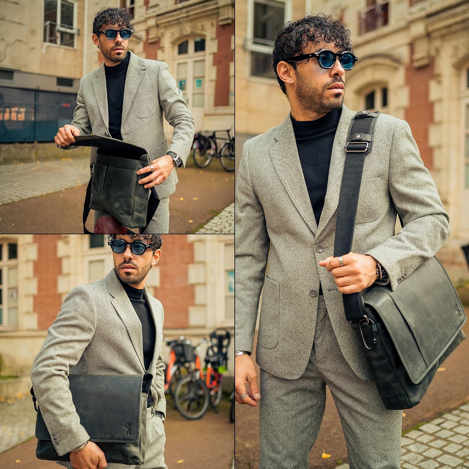 Berliner Bags Vintage Umhängetasche X-Berg, Messenger Bag aus Leder, Schultertasche für Damen und Herren – Bild 7