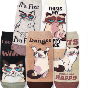 Lustige Katzen Socken Damen – Süße Sneakersocken Geschenk Katzenliebhaber