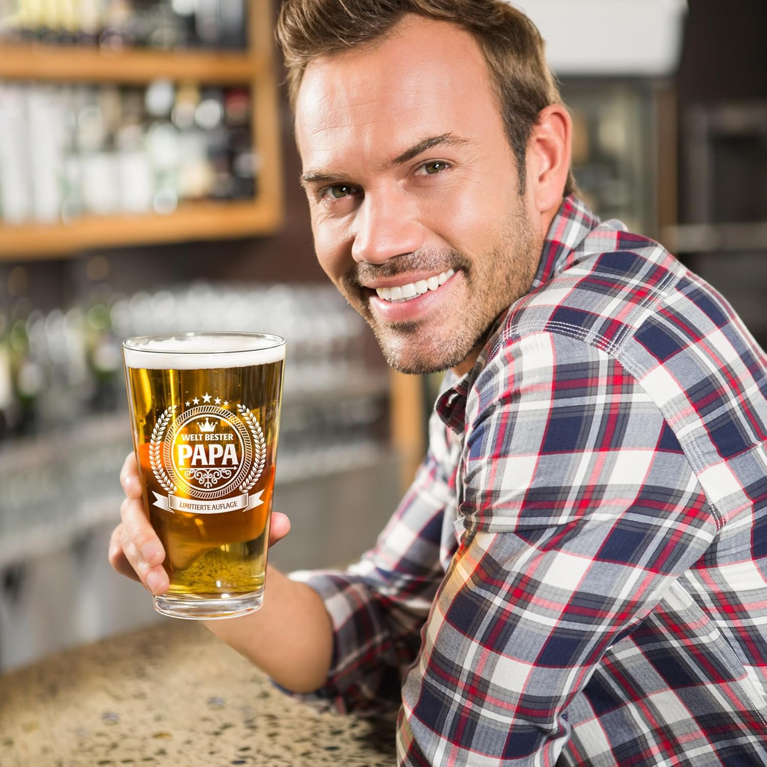 LIGHTEN LIFE Dad Gifts, Dad Beer Glass in Barrel Box, Father's Day Gift, Father's Day Gift, Birthday Gift – Bild 5