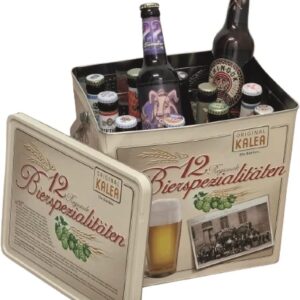 KALEA Beer Box, Metal Box with 3D Embossing, 12 x 0.33 L Beer Specialities, Gift Idea for Christmas (Special Box, 12 x 0.33 L)