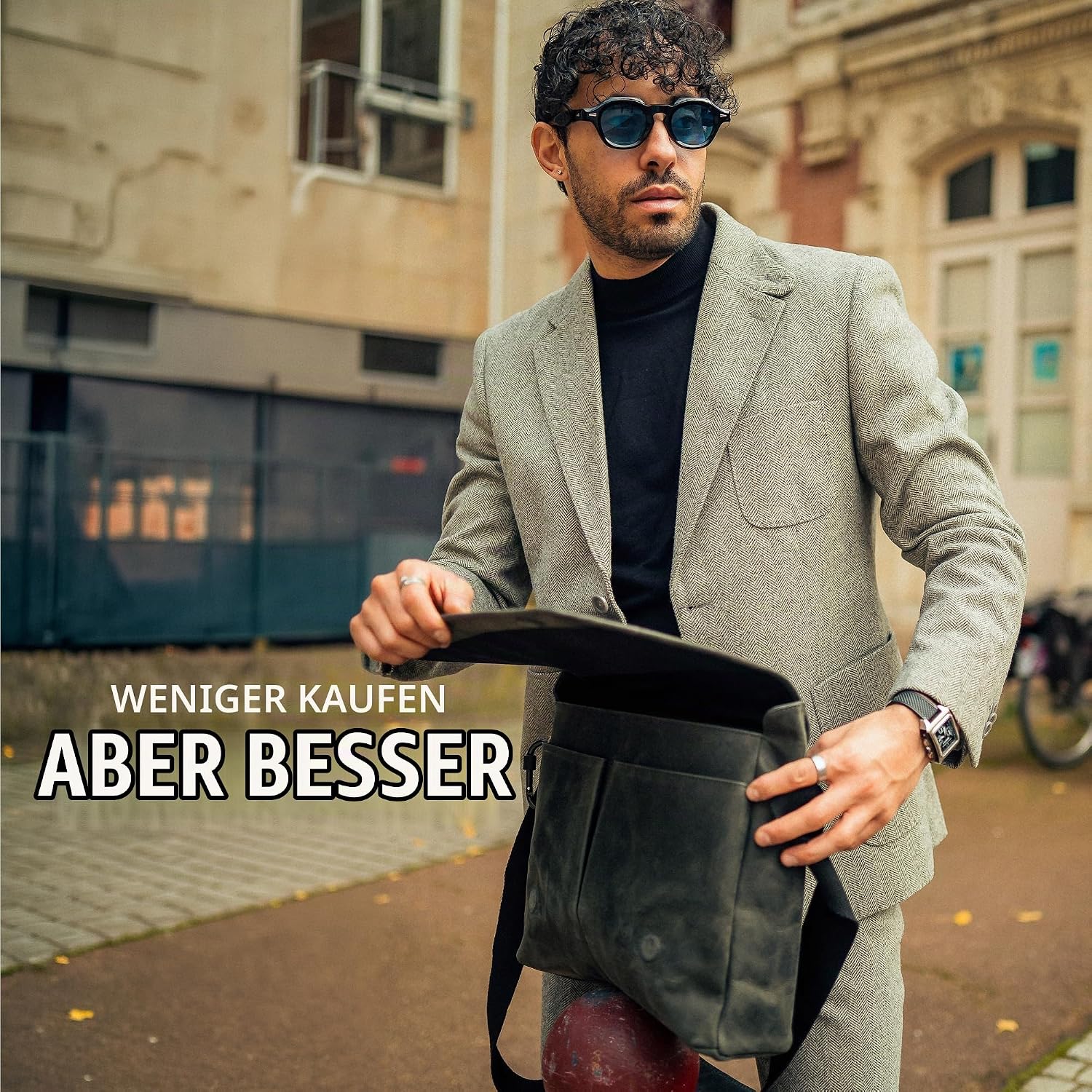 Berliner Bags Vintage Umhängetasche X-Berg, Messenger Bag aus Leder, Schultertasche für Damen und Herren – Bild 9