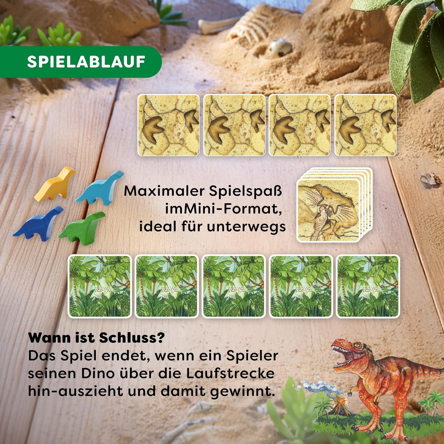 HABA The Dinos on the Trail - Exciting Dino Board Game for the Whole Family - Prehistoric Memo Children's Game with Wooden Figures - Great Gift Game for 2-4 Players – Bild 3