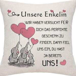 Bommex Gift for Our Granddaughter – Cushion Cover from Grandma Grandpa and Grandparents – Birthday Gift
