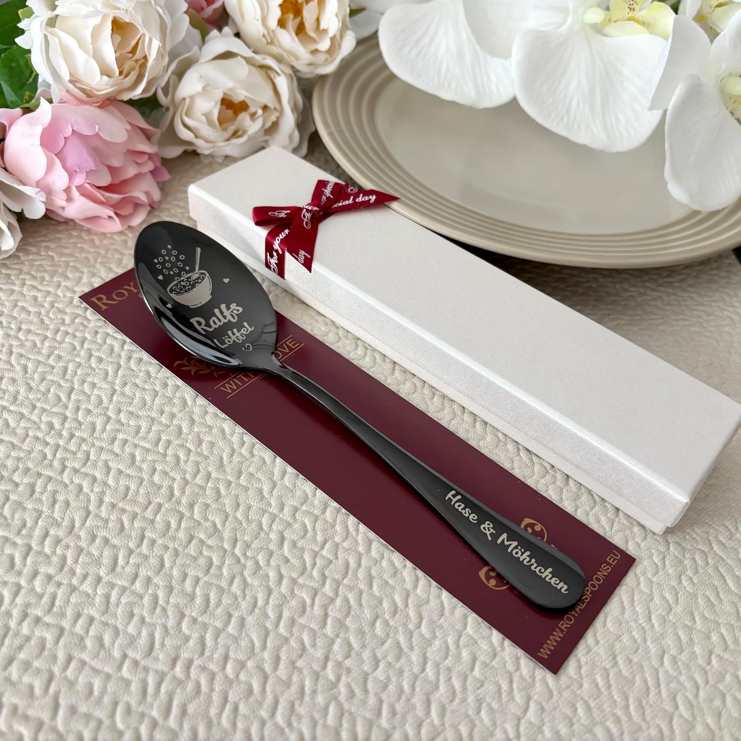 Cereal Spoon with Personalised Engraving on Spoon Head and Handle, Personalised Gift for Mum, Dad, Grandma, Grandpa, Stainless Steel – Bild 9