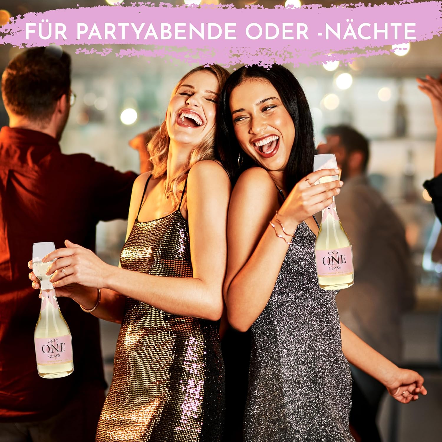 FunX Champagne Glass Bottle 750 ml Only One Glass - Gifts for Women for Birthday - Funny Birthday Gift for Mum, Girlfriend and Sister – Bild 5