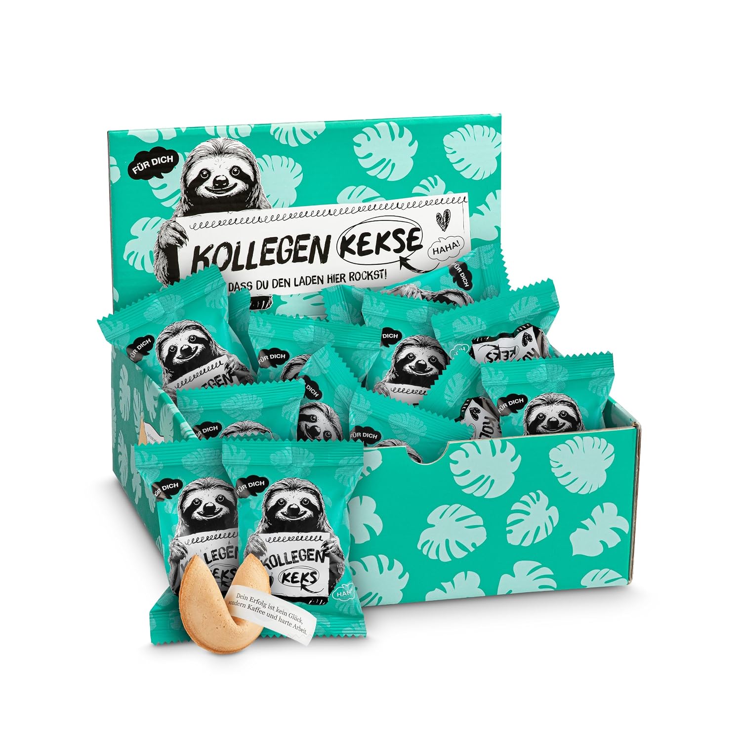 Lucky Cookies Colleagues Box of 25 Funny Colleagues Gift Office Lucky Cookies with Funny, Motivational Sayings for Colleagues and Employees as a Gift in the Office Vegan and Made in Germany