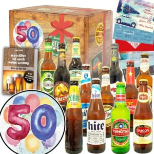 Beer Box 12 x Beer in the World – Beer Gift for 50th Birthday