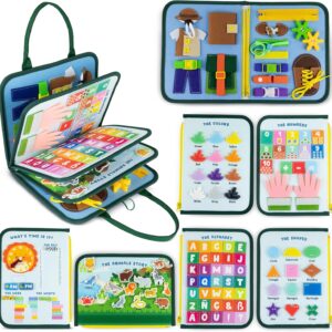 BONNYCO Montessori Busy Board Felt Educational Montessori Toy Activity Board Baby Motor Skills Toy Kids Gifts for Boys Girls Kids Toys Birthday Christmas