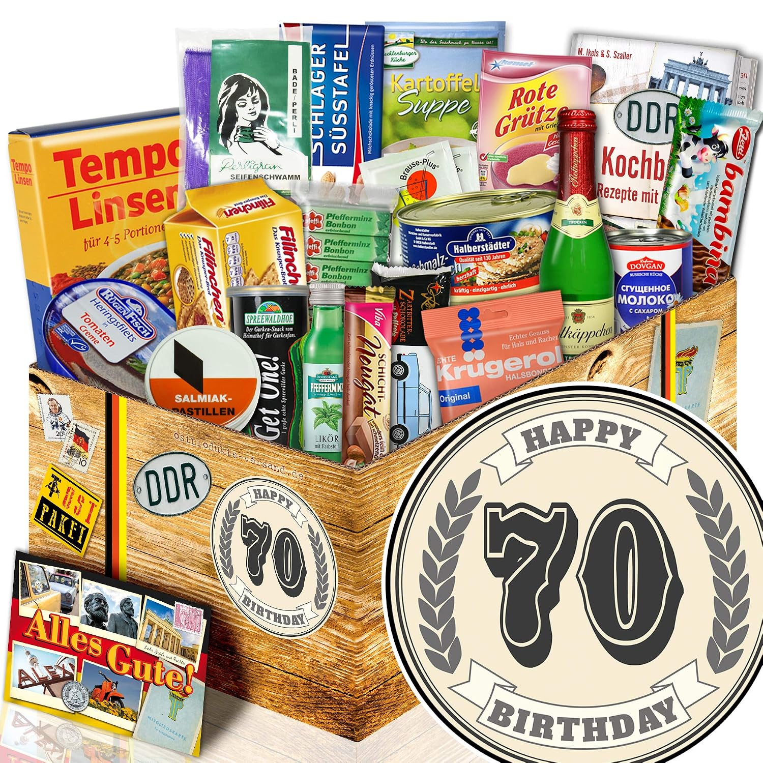 70th Birthday Gift + 70th Birthday Gifts for Men + DDR East Package