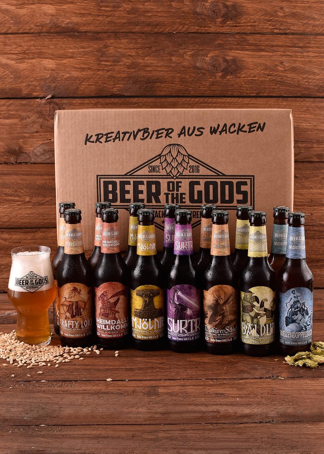 Wacken Brauerei Craft Beer Box 16 x 0.33 L Various Types + Beer Glass – Bild 3