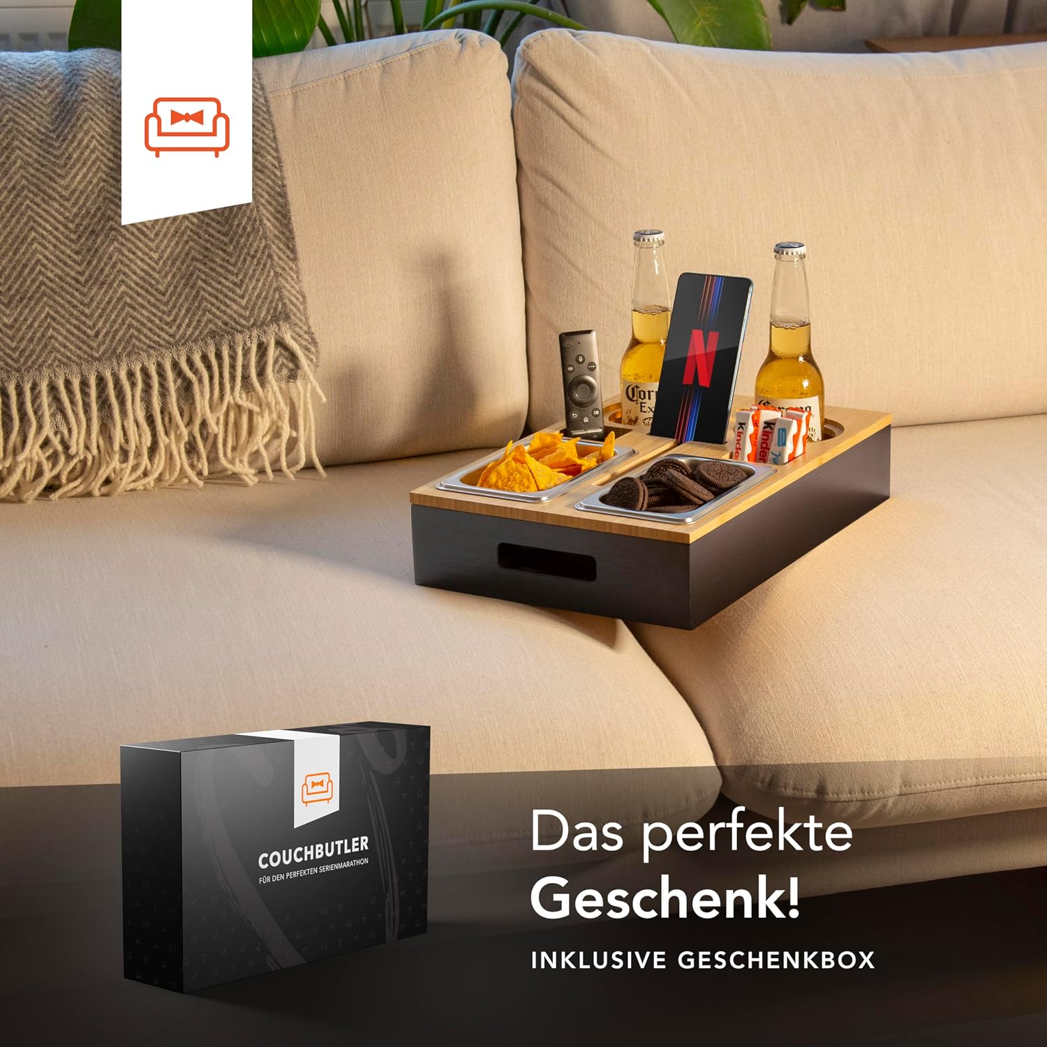 Bamboo Coffee Bar Snack Box - Couch Bar Personalised with Gift Box – Bild 3