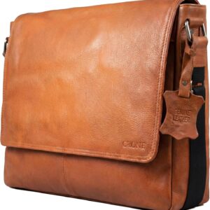 Crone Hamburg Leather Laptop Bag, Business Bag, Genuine Leather, Briefcase, Work Bag, Shoulder Bag, Notebook Bag