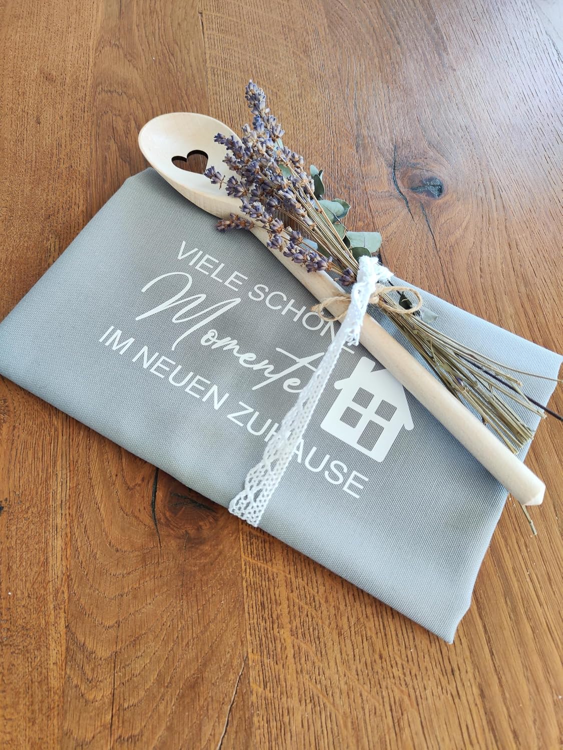 Housewarming Gift Set - Tea Towel, Cooking Spoon & Card I Housewarming Gift Home I Housewarming Gift I Topping Out Party – Bild 4