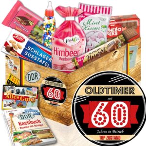 Oldtimer 60 ++ Gifts for 60th Birthday for Mum ++ Nostalgia Candy Set