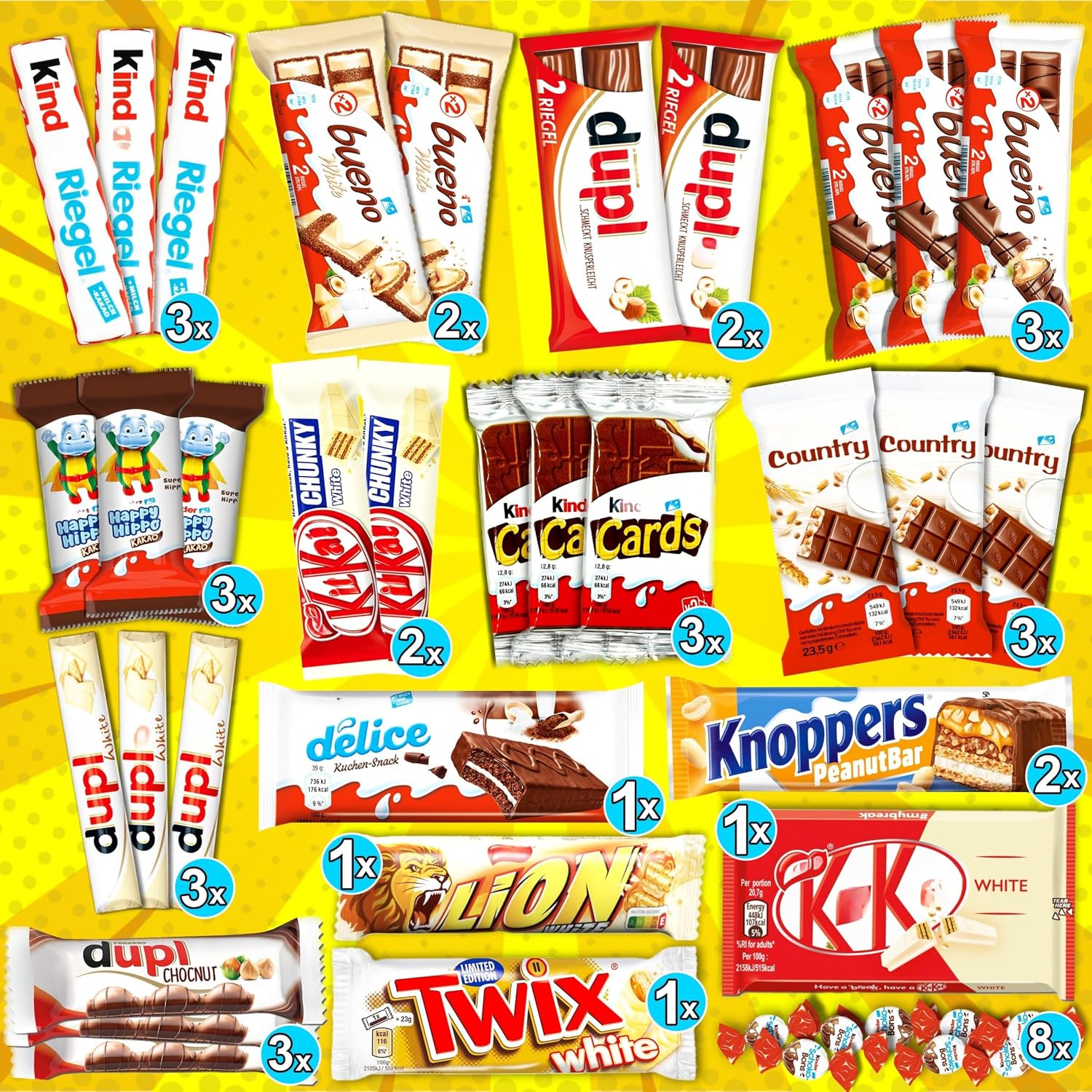 XL Chocolate Big Box | Large Selection Chocolate Bars & Chocolate | Gift Box for Family, Children & Friends | Candy Box for Sharing & Gifting | Gift Idea Birthday Office | Candy & Bar – Bild 2