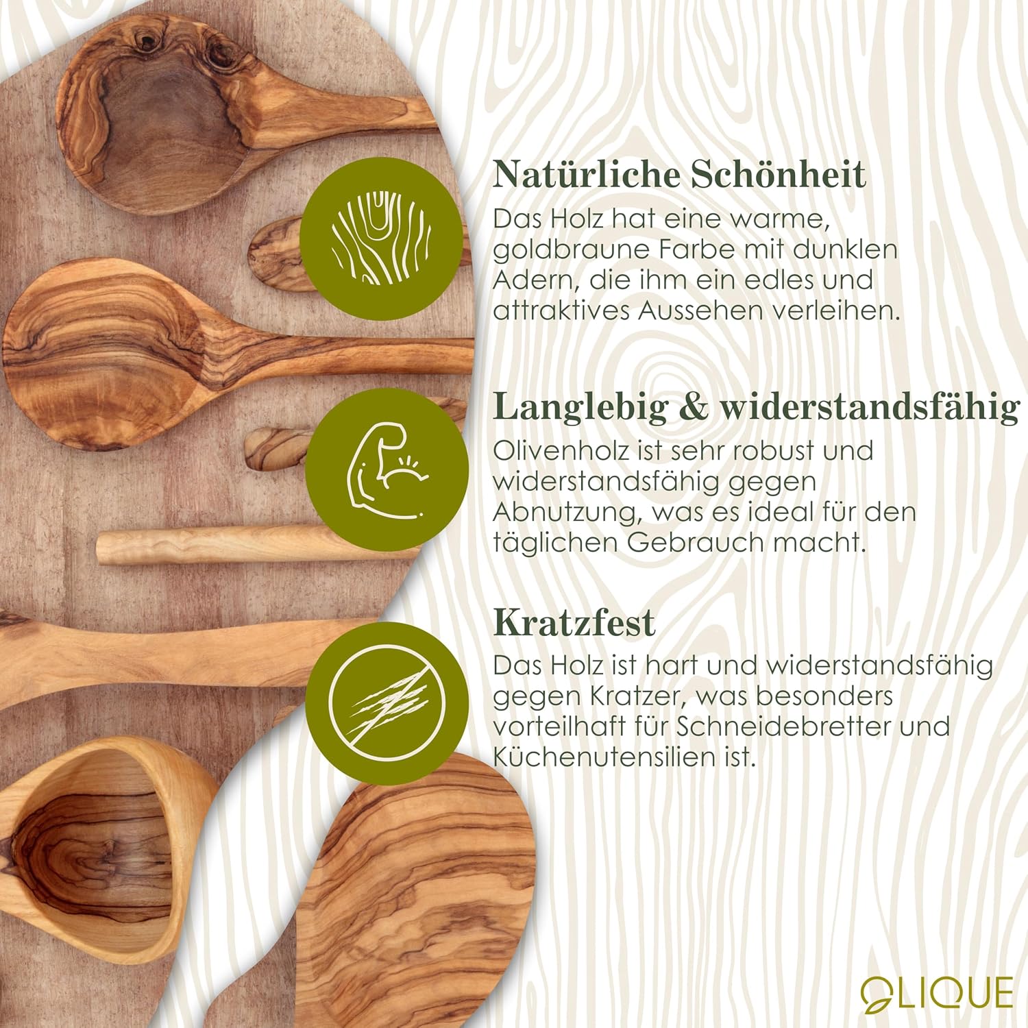 Wooden Hearts, Olive Wood - Connected Wooden Hearts as an Individual Gift for Wedding, Anniversary or Engagement (5 cm) – Bild 8