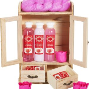 BRUBAKER Cosmetics Bathroom and Care Set in Wooden Cabinet 10 Pieces
