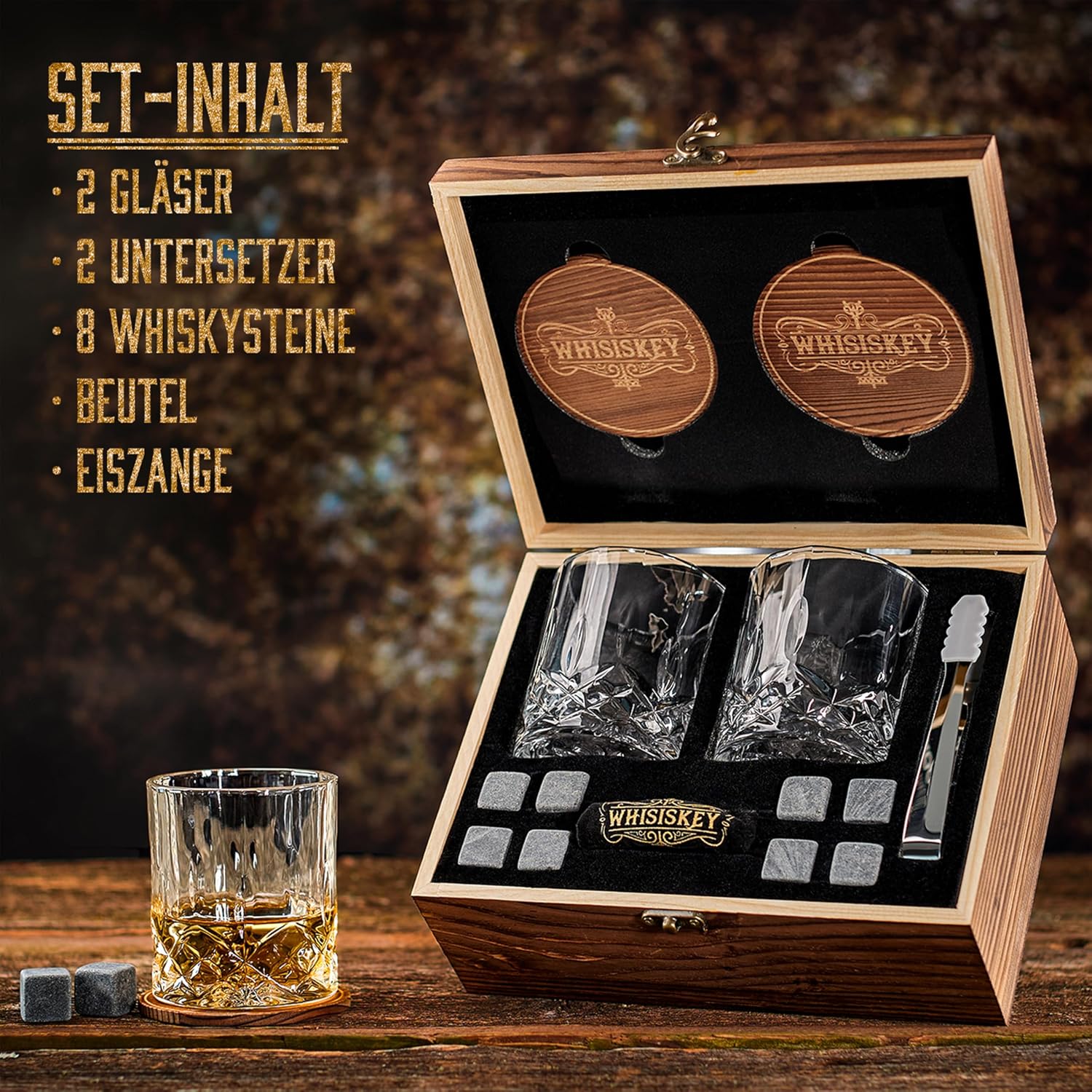 Whisiskey Whisky Glasses Set – Whiskey Gift Set Glass – Whisky Glasses – Bild 2