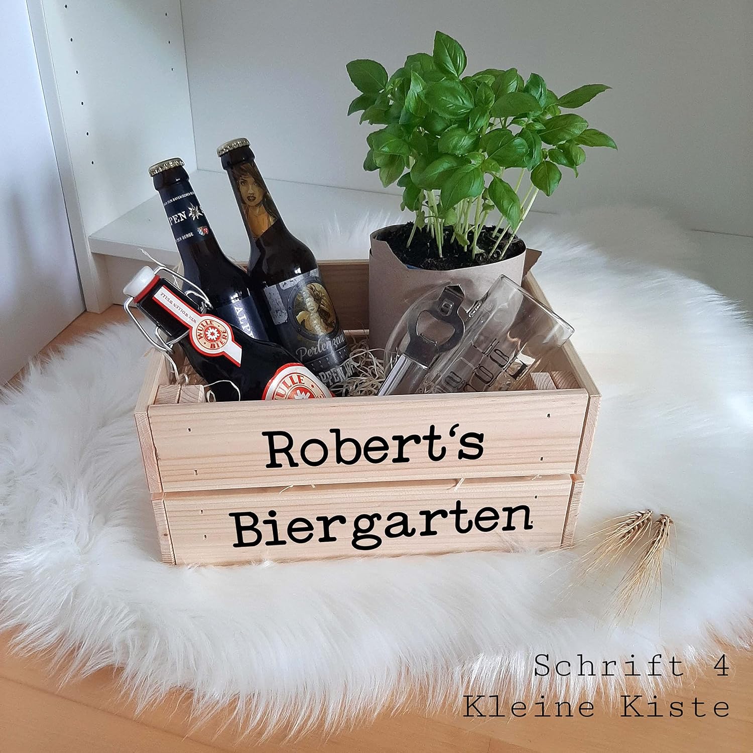 Beer Garden/Herb Garden with Name, Personalised Stickers or Wooden Gift Box DIY Father's Day Mother's Day Gift to Fill Yourself – Bild 5