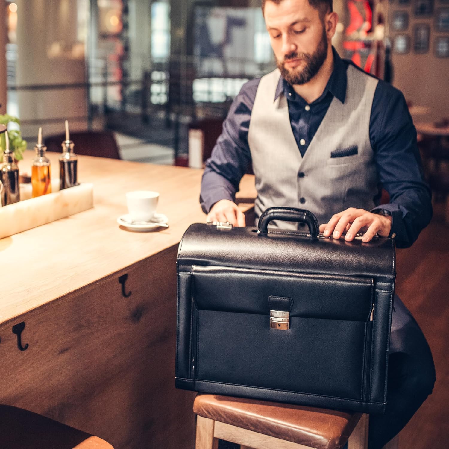 Alassio 949728 - Black leather pilot briefcase – Bild 10