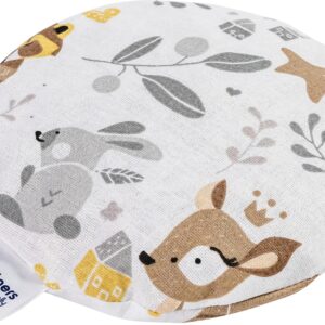 Medi Partners Cherry Stone Pillow Microwave for Babies 180 g Round 15 cm Grain Cushion Heat Cushion 100% Cotton Eco Natural Cherry Stone Cushion Heat + Cold Therapy Massage Therapy (Deer)
