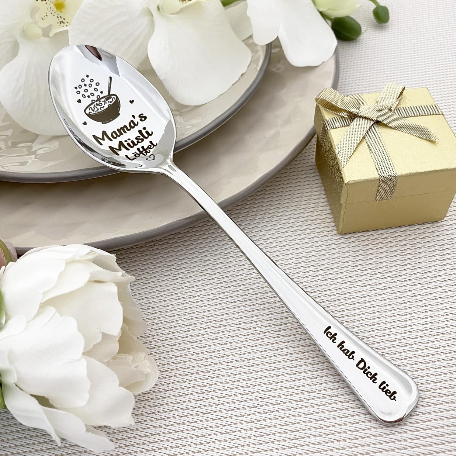Personalised Cereal Spoon with Desired Engraving - Engraved on Spoon Head & Handle - Stainless Steel - Choice of Colours - Gift for Family – Bild 6