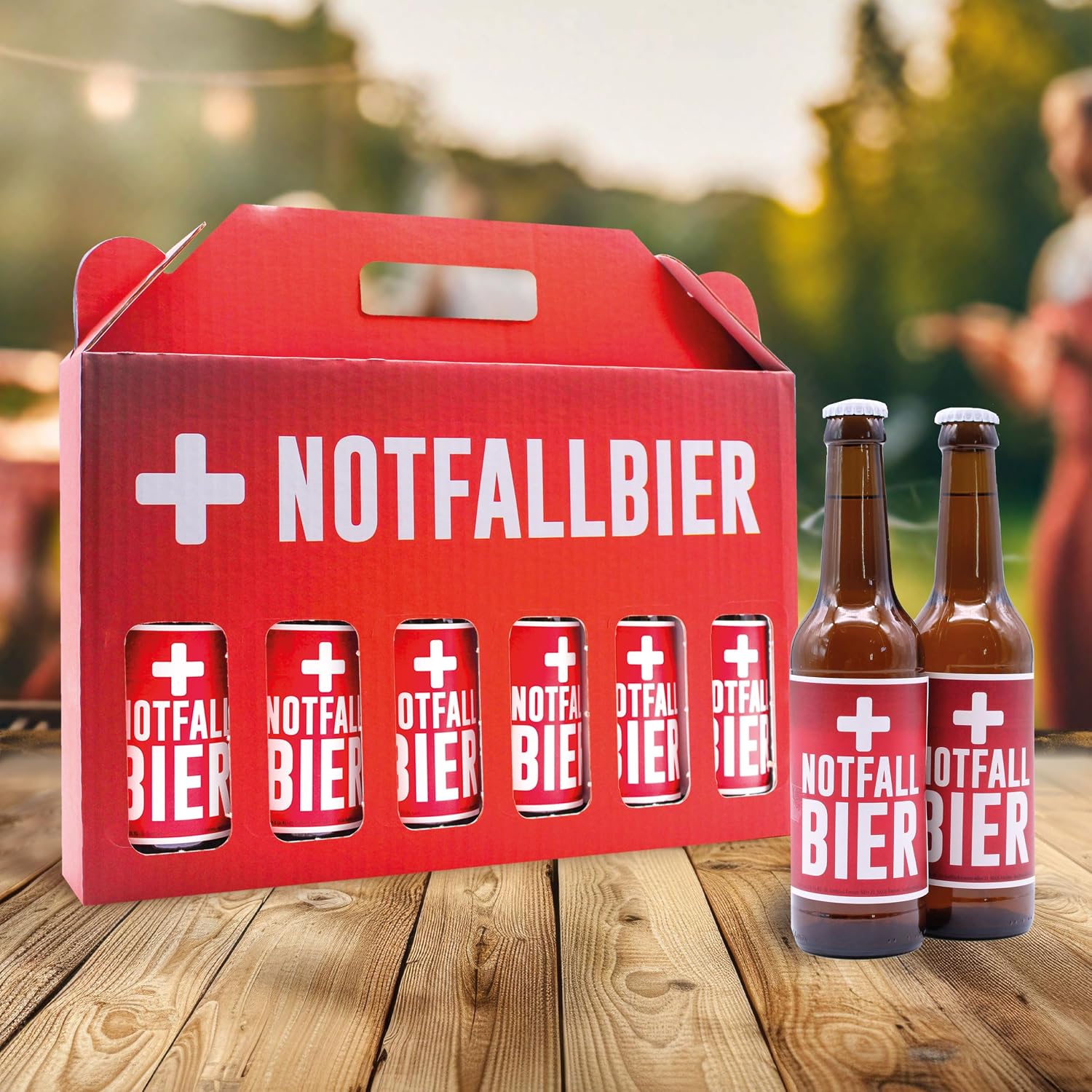 Men's Handbag Emergency Beer with 6 x Beer 0.33 L 4.8% Vol. Includes Reusable Deposit