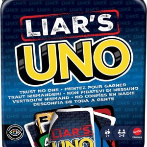 Mattel Games Liar's UNO Card Game in Storage Tin, Age 7+, 2-6 Players