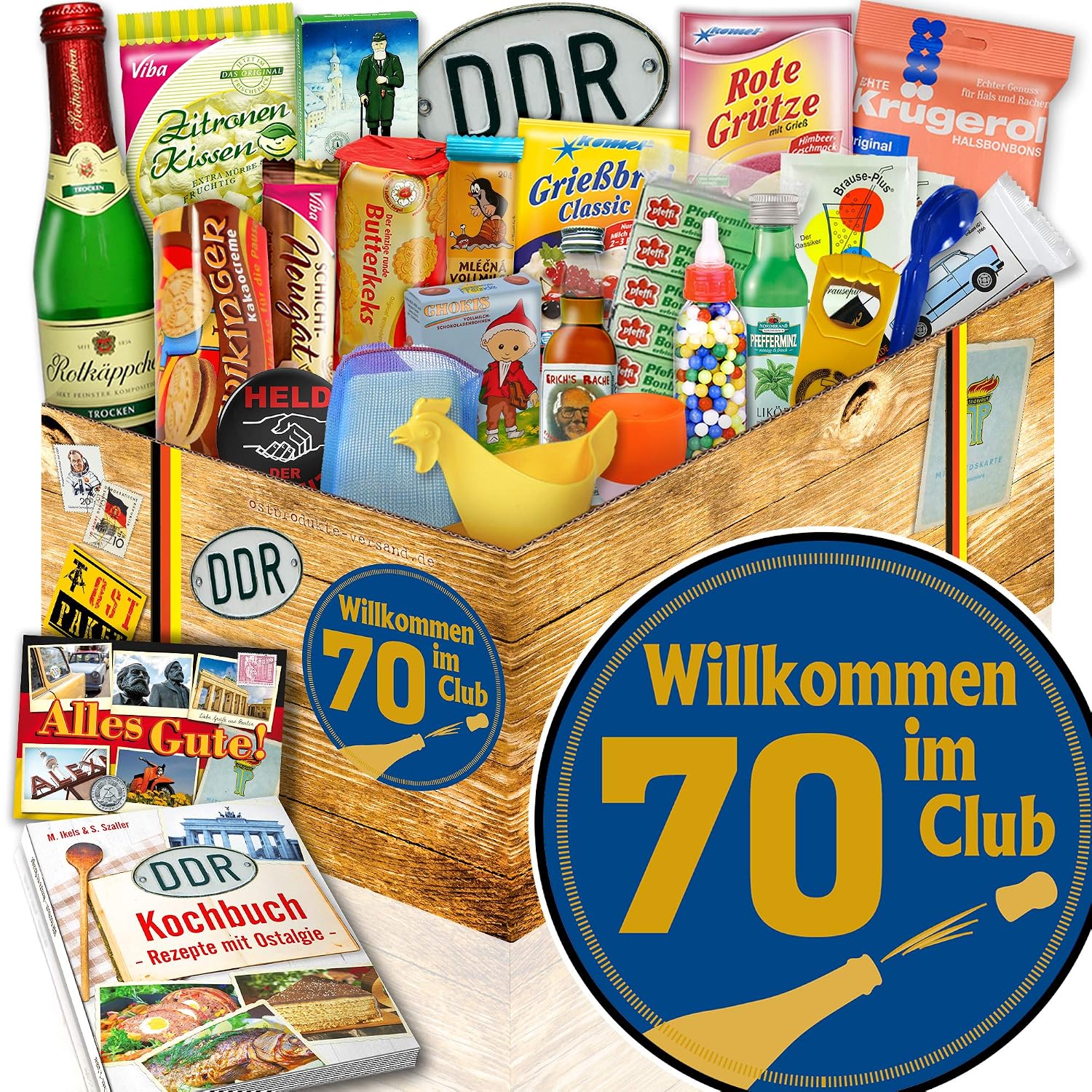 Welcome to Club 70 - East Gift Box for 70th Birthday with 24 Products