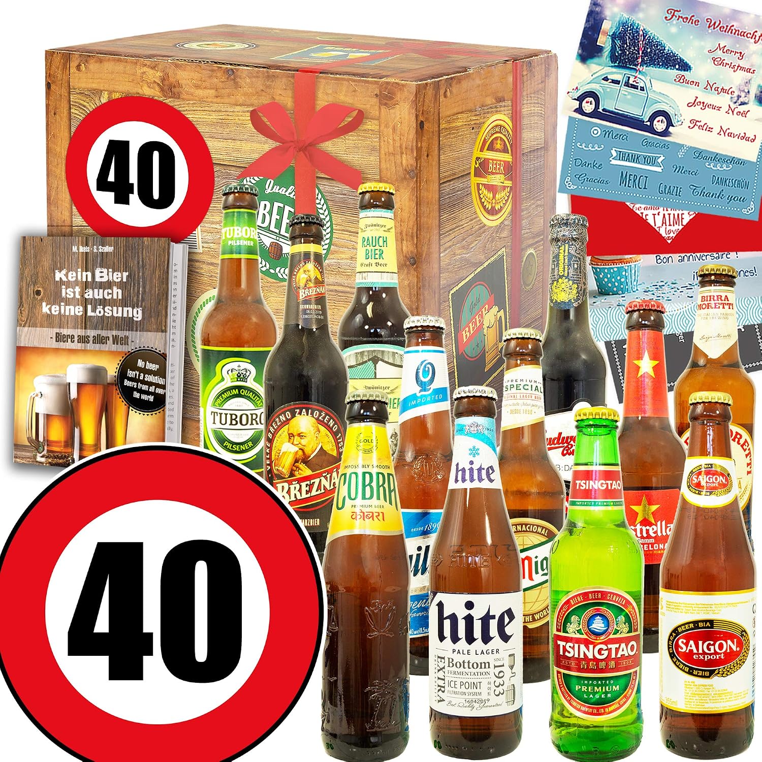 Bier Welt Set of 12 Funny Gifts for 40th Birthday for Men