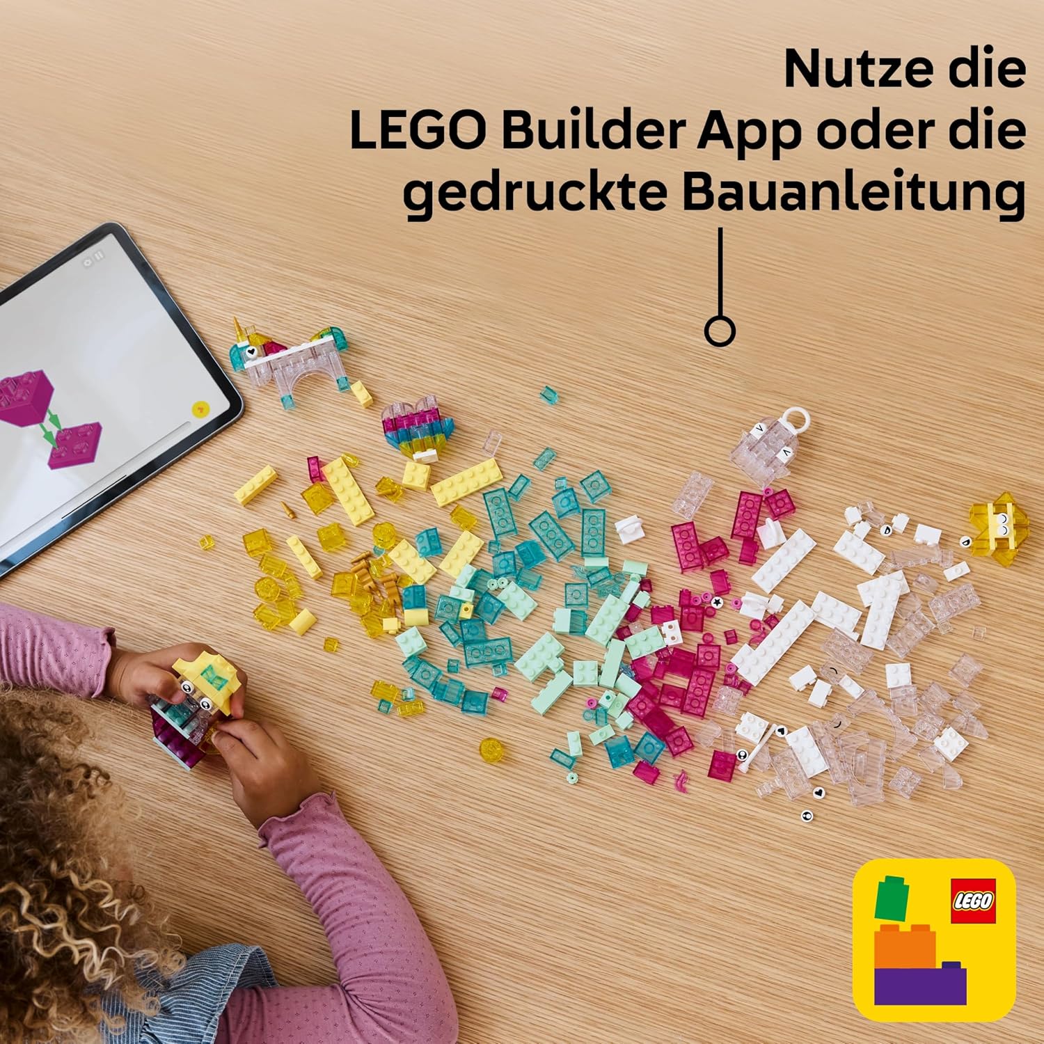 LEGO Classic Magic Box with Transparent Stones - Colourful Building Blocks and Hanging Stones - Unicorn, Dragon, Penguin and Other Figures - Craft Set for Girls and Boys from 5 Years 11040 – Bild 6