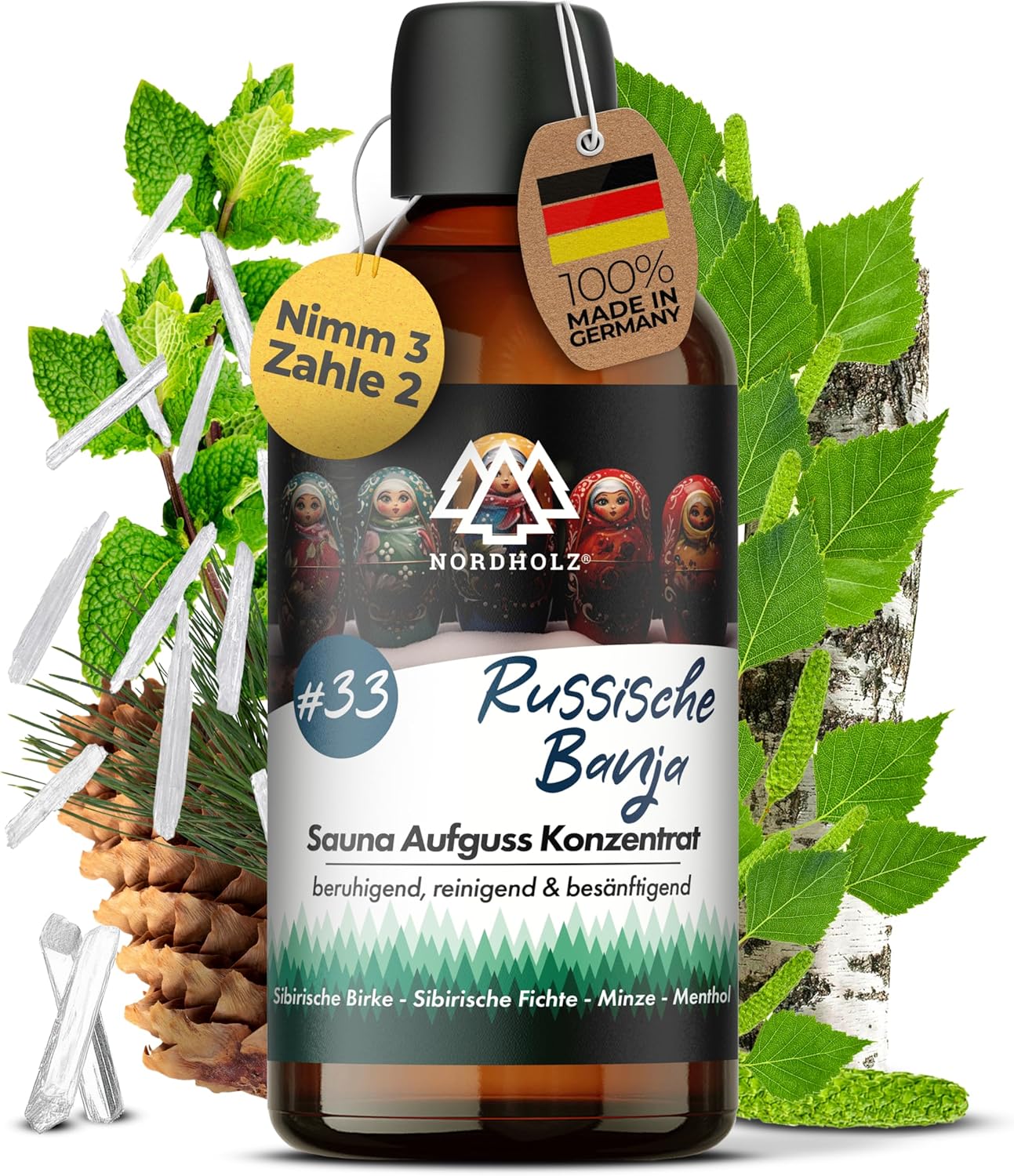 Nordholz Sauna Infusion 100 ml, 60 Varieties, Premium Infusion Concentrate