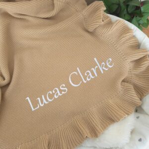 Baby Blanket Embroidered with Name 100 x 80 cm 100% Cotton
